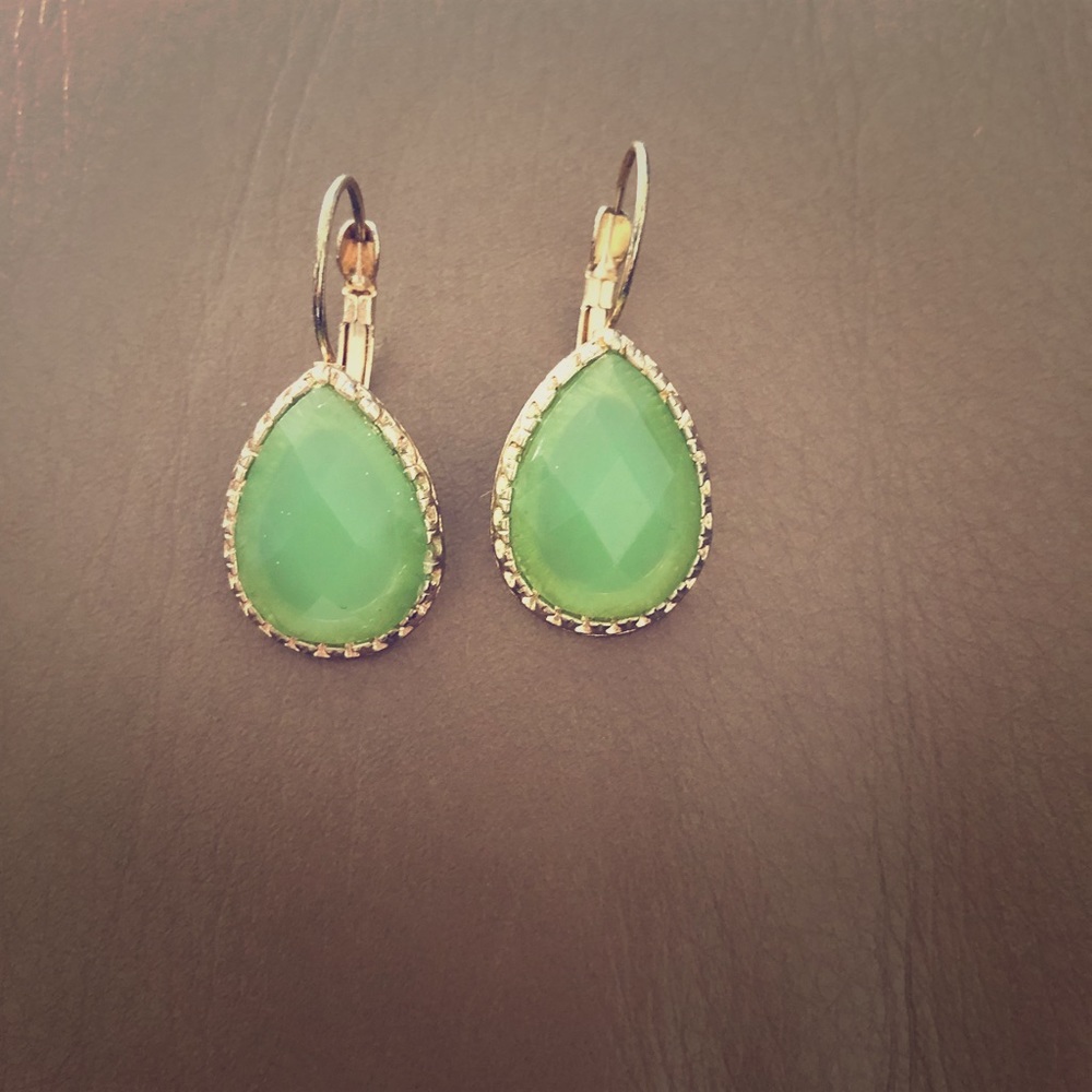 Gold and turquoise drop earrings